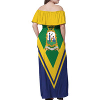 Saint Vincent and the Grenadines Independence Day Family Matching Off Shoulder Maxi Dress and Hawaiian Shirt Simple Style - Wonder Print Shop