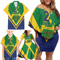Saint Vincent and the Grenadines Independence Day Family Matching Off Shoulder Short Dress and Hawaiian Shirt Simple Style - Wonder Print Shop