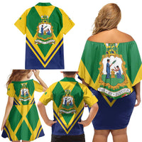 Saint Vincent and the Grenadines Independence Day Family Matching Off Shoulder Short Dress and Hawaiian Shirt Simple Style - Wonder Print Shop
