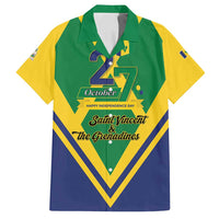 Saint Vincent and the Grenadines Independence Day Family Matching Off Shoulder Short Dress and Hawaiian Shirt Simple Style - Wonder Print Shop