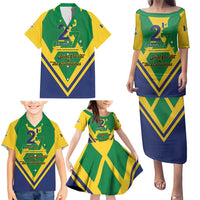 Saint Vincent and the Grenadines Independence Day Family Matching Puletasi and Hawaiian Shirt Simple Style - Wonder Print Shop