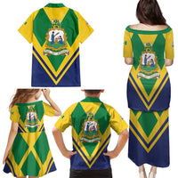 Saint Vincent and the Grenadines Independence Day Family Matching Puletasi and Hawaiian Shirt Simple Style - Wonder Print Shop