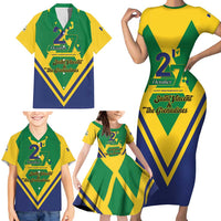 Saint Vincent and the Grenadines Independence Day Family Matching Short Sleeve Bodycon Dress and Hawaiian Shirt Simple Style - Wonder Print Shop