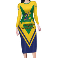 Saint Vincent and the Grenadines Independence Day Long Sleeve Bodycon Dress Simple Style - Wonder Print Shop