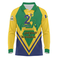 Saint Vincent and the Grenadines Independence Day Long Sleeve Polo Shirt Simple Style - Wonder Print Shop