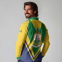 Saint Vincent and the Grenadines Independence Day Long Sleeve Polo Shirt Simple Style - Wonder Print Shop