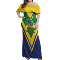 Saint Vincent and the Grenadines Independence Day Off Shoulder Maxi Dress Simple Style - Wonder Print Shop