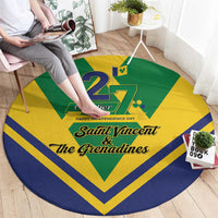 Saint Vincent and the Grenadines Independence Day Round Carpet Simple Style - Wonder Print Shop