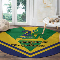 Saint Vincent and the Grenadines Independence Day Round Carpet Simple Style - Wonder Print Shop