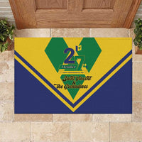 Saint Vincent and the Grenadines Independence Day Rubber Doormat Simple Style - Wonder Print Shop