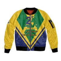 Saint Vincent and the Grenadines Independence Day Sleeve Zip Bomber Jacket Simple Style - Wonder Print Shop