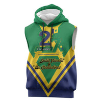 Saint Vincent and the Grenadines Independence Day Sleeveless Hoodie Simple Style - Wonder Print Shop