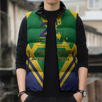 Saint Vincent and the Grenadines Independence Day Sleeveless Puffer Jacket Simple Style - Wonder Print Shop