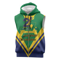 Saint Vincent and the Grenadines Independence Day Sleeveless Zip Hoodie Simple Style - Wonder Print Shop