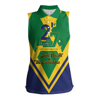 Saint Vincent and the Grenadines Independence Day Women Sleeveless Polo Shirt Simple Style - Wonder Print Shop