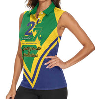 Saint Vincent and the Grenadines Independence Day Women Sleeveless Polo Shirt Simple Style - Wonder Print Shop