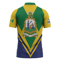 Saint Vincent and the Grenadines Independence Day Zipper Polo Shirt Simple Style - Wonder Print Shop