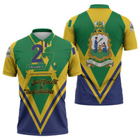 Saint Vincent and the Grenadines Independence Day Zipper Polo Shirt Simple Style - Wonder Print Shop