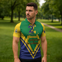 Saint Vincent and the Grenadines Independence Day Zipper Polo Shirt Simple Style - Wonder Print Shop