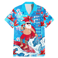 Hawaii Christmas Family Matching Mermaid Dress and Hawaiian Shirt Santa Claus Surfing Kakau Tropical Style - Wonder Print Shop