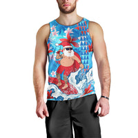 Hawaii Christmas Men Tank Top Santa Claus Surfing Kakau Tropical Style - Wonder Print Shop
