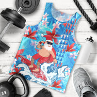 Hawaii Christmas Men Tank Top Santa Claus Surfing Kakau Tropical Style - Wonder Print Shop