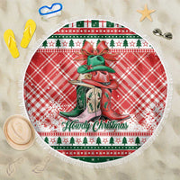 Cowgirl Boots Howdy Christmas Beach Blanket Western Christmas - Wonder Print Shop