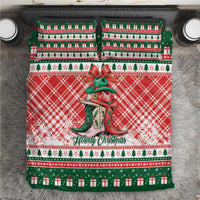 Cowgirl Boots Howdy Christmas Bedding Set Western Christmas - Wonder Print Shop