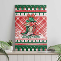 Cowgirl Boots Howdy Christmas Canvas Wall Art Western Christmas - Wonder Print Shop