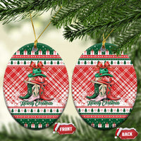 Cowgirl Boots Howdy Christmas Ceramic Ornament Western Christmas - Wonder Print Shop