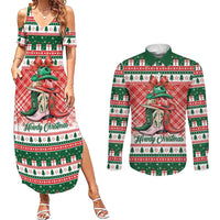 Personalized Cowgirl Boots Howdy Christmas Couples Matching Summer Maxi Dress and Long Sleeve Button Shirt Western Christmas - Wonder Print Shop