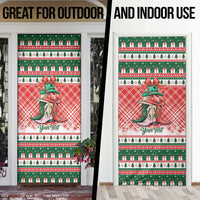 Personalized Cowgirl Boots Howdy Christmas Door Cover Western Christmas - Wonder Print Shop