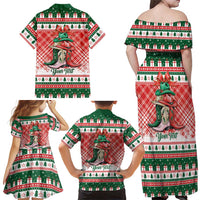 Personalized Cowgirl Boots Howdy Christmas Family Matching Off Shoulder Maxi Dress and Hawaiian Shirt Western Christmas - Wonder Print Shop