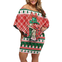 Personalized Cowgirl Boots Howdy Christmas Family Matching Off Shoulder Short Dress and Hawaiian Shirt Western Christmas - Wonder Print Shop