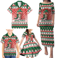 Personalized Cowgirl Boots Howdy Christmas Family Matching Puletasi and Hawaiian Shirt Western Christmas - Wonder Print Shop