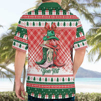 Personalized Cowgirl Boots Howdy Christmas Hawaiian Shirt Western Christmas - Wonder Print Shop