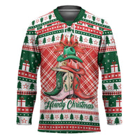 Personalized Cowgirl Boots Howdy Christmas Hockey Jersey Western Christmas - Wonder Print Shop