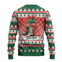 Personalized Cowgirl Boots Howdy Christmas Ugly Christmas Sweater Western Christmas - Wonder Print Shop