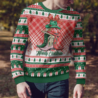 Personalized Cowgirl Boots Howdy Christmas Ugly Christmas Sweater Western Christmas - Wonder Print Shop