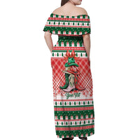 Personalized Cowgirl Boots Howdy Christmas Off Shoulder Maxi Dress Western Christmas - Wonder Print Shop