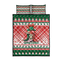 Cowgirl Boots Howdy Christmas Quilt Bed Set Western Christmas - Wonder Print Shop