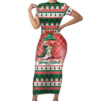 Personalized Cowgirl Boots Howdy Christmas Short Sleeve Bodycon Dress Western Christmas - Wonder Print Shop
