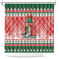 Cowgirl Boots Howdy Christmas Shower Curtain Western Christmas - Wonder Print Shop