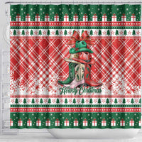 Cowgirl Boots Howdy Christmas Shower Curtain Western Christmas - Wonder Print Shop