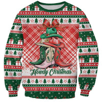 Personalized Cowgirl Boots Howdy Christmas Sweatshirt Western Christmas - Wonder Print Shop