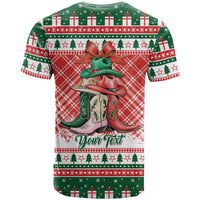 Personalized Cowgirl Boots Howdy Christmas T Shirt Western Christmas - Wonder Print Shop