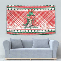 Cowgirl Boots Howdy Christmas Tapestry Western Christmas - Wonder Print Shop