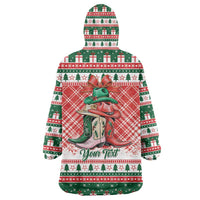 Personalized Cowgirl Boots Howdy Christmas Wearable Blanket Hoodie Western Christmas - Wonder Print Shop