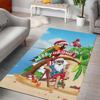 Hawaii Santa Parrot Christmas Area Rug Summer Vibe - Wonder Print Shop