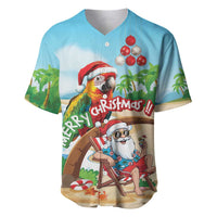 Personalized Hawaii Santa Parrot Christmas Baseball Jersey Summer Vibe - Wonder Print Shop